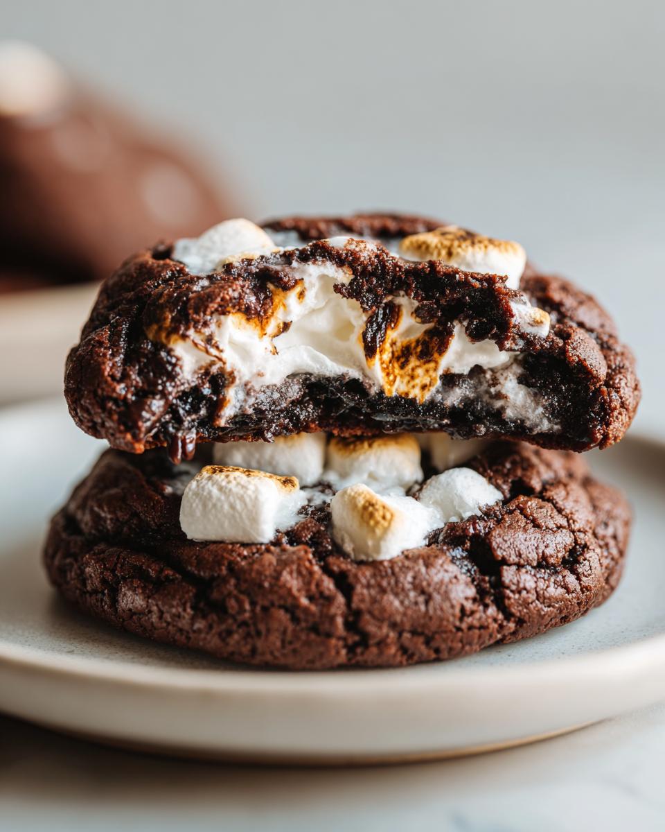 Marshmallow cocoa cookies - detail 1