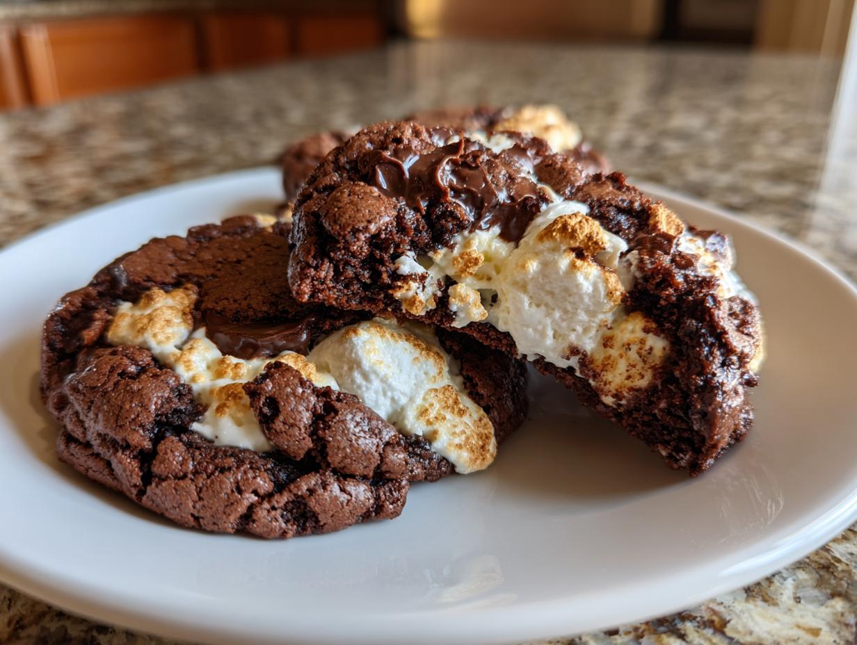 Marshmallow cocoa cookies
