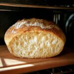 Beginner baker preparing simple no-knead bread dough in a home kitchen