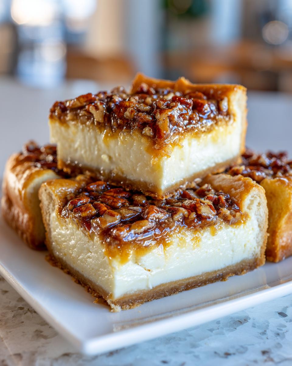 Pecan pie cheesecake bars - detail 1