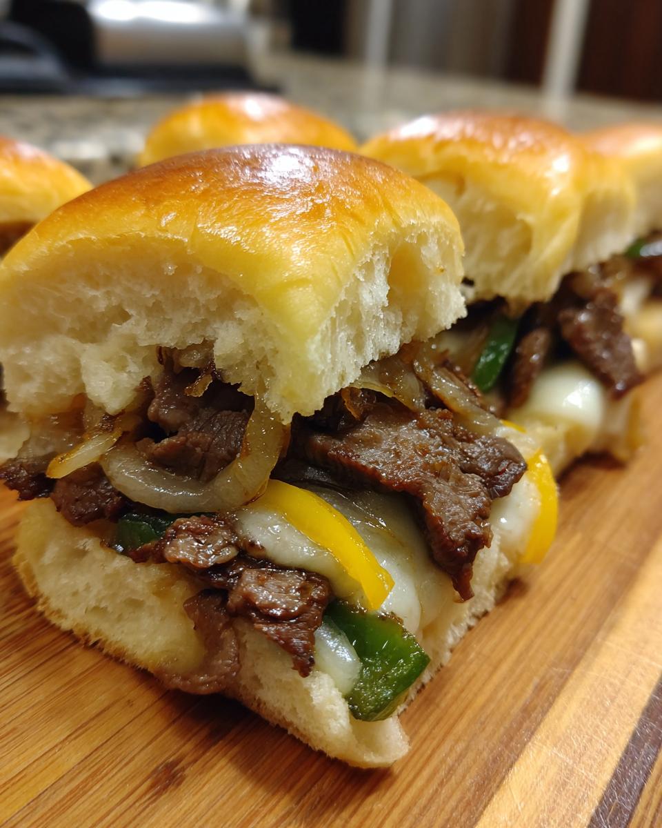 Philly Cheesesteak Sliders on Hawaiian Rolls - detail 1