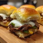 Philly Cheesesteak Sliders on Hawaiian Rolls