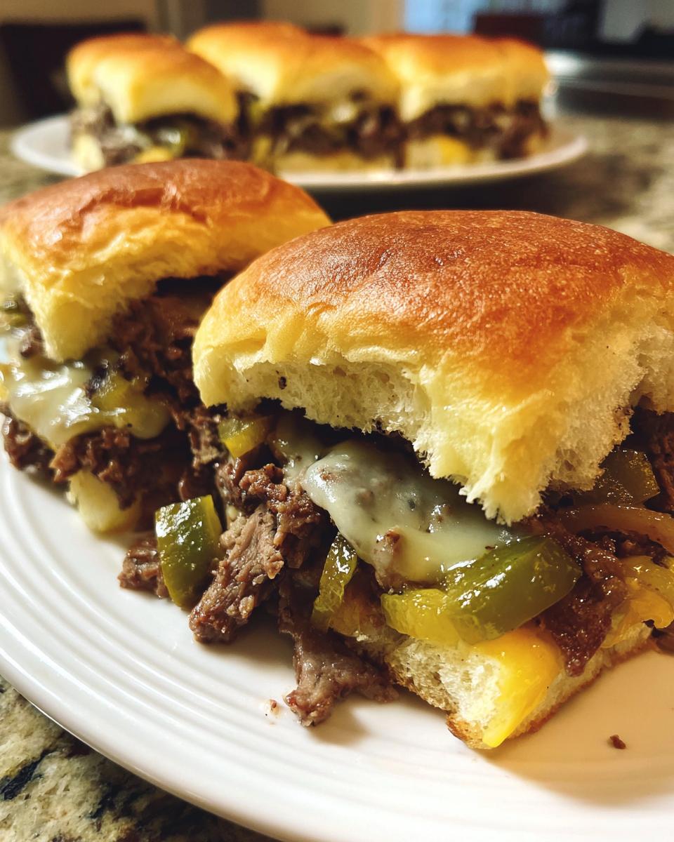 Philly Cheesesteak Sliders on Hawaiian Rolls - detail 2