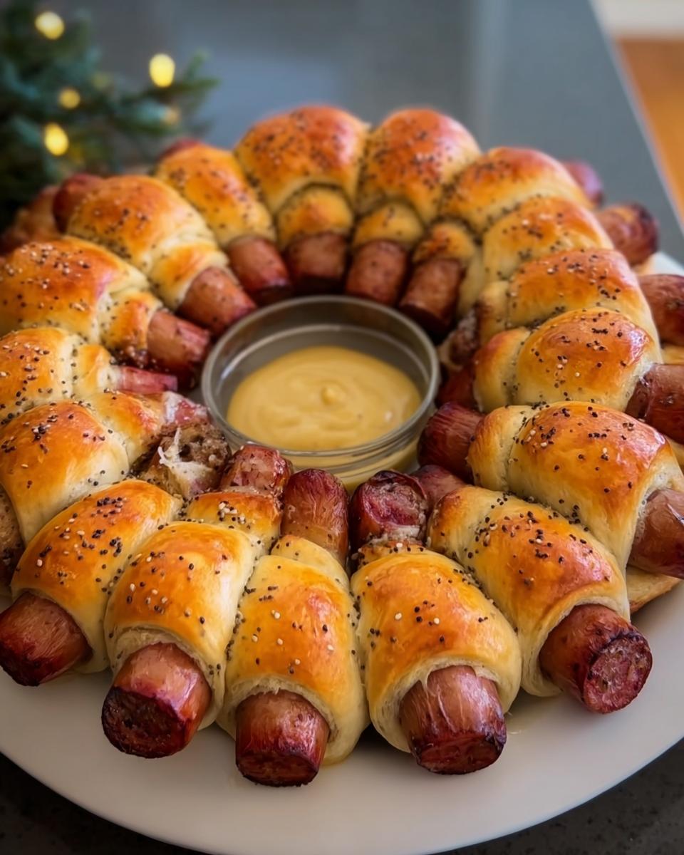 Pigs in a Blanket Wreath - detail 2