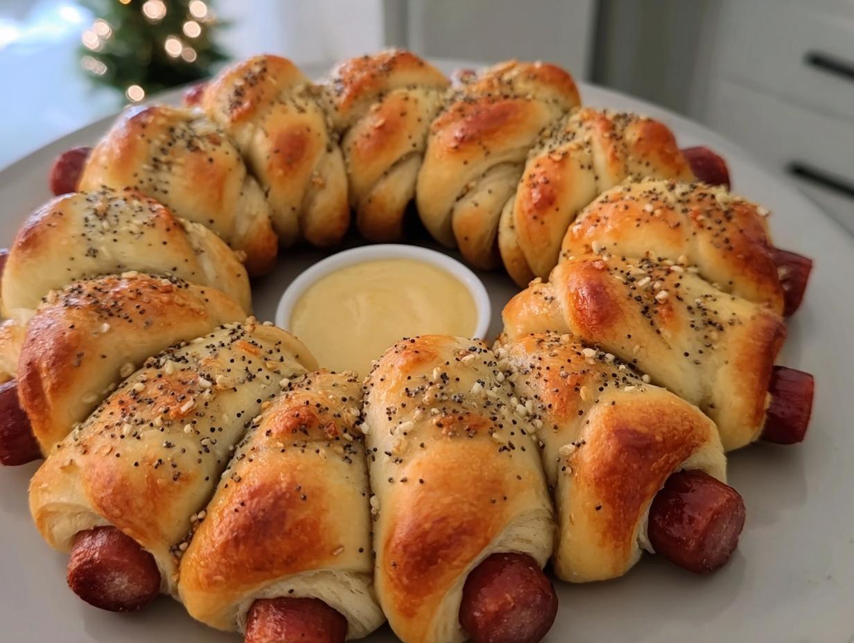 Easy 9 Step Pigs in a Blanket Wreath Wow