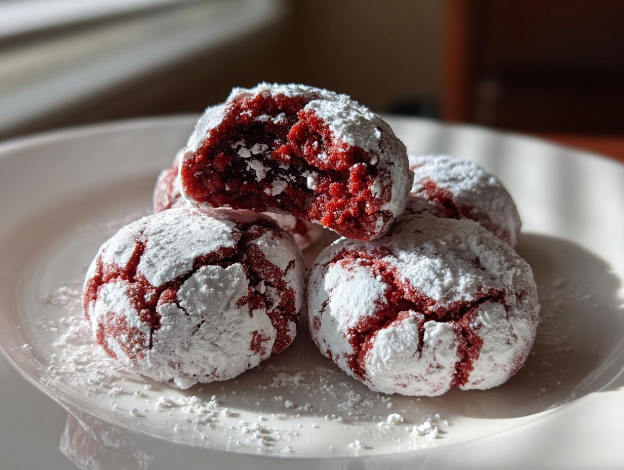Amazing 10 Red Velvet Crinkle Cookies