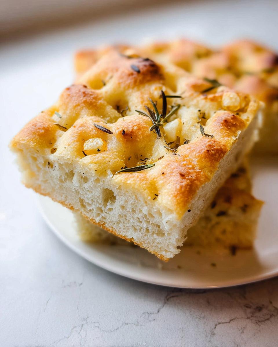 Roasted Garlic Rosemary Focaccia Bread - detail 1