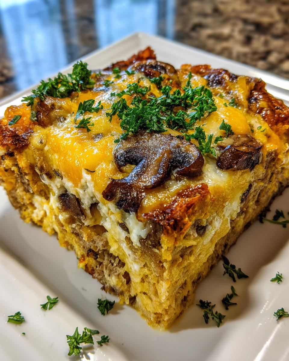 Savory Mushroom and Herb Breakfast Strata - detail 1