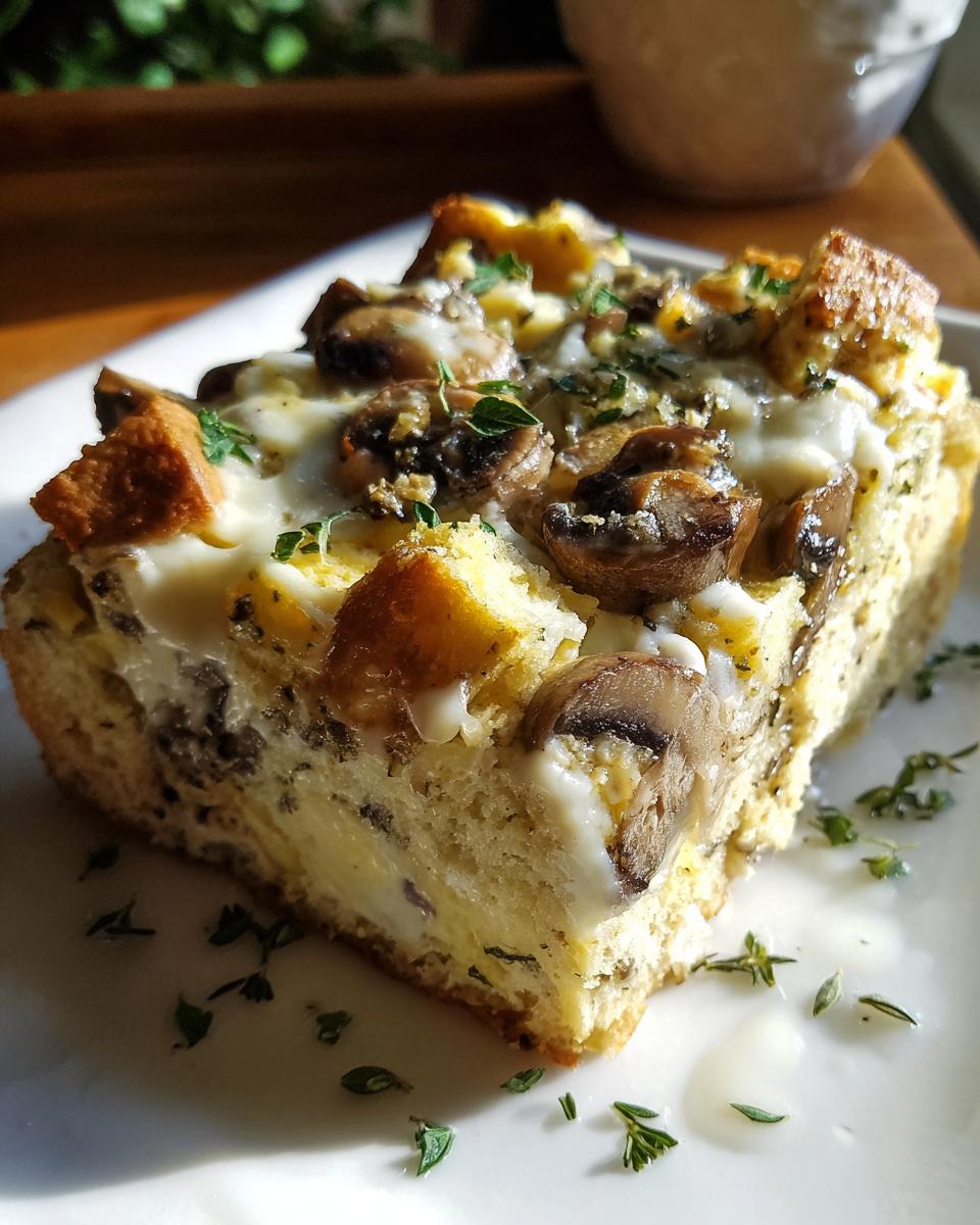 Savory Mushroom and Herb Breakfast Strata - detail 2