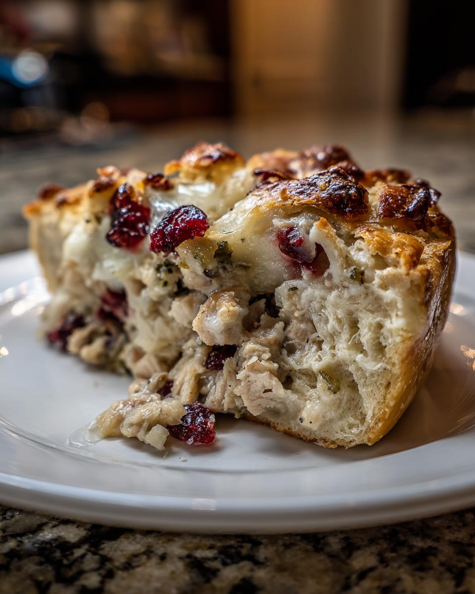 Savory turkey and cranberry crescent ring - detail 1
