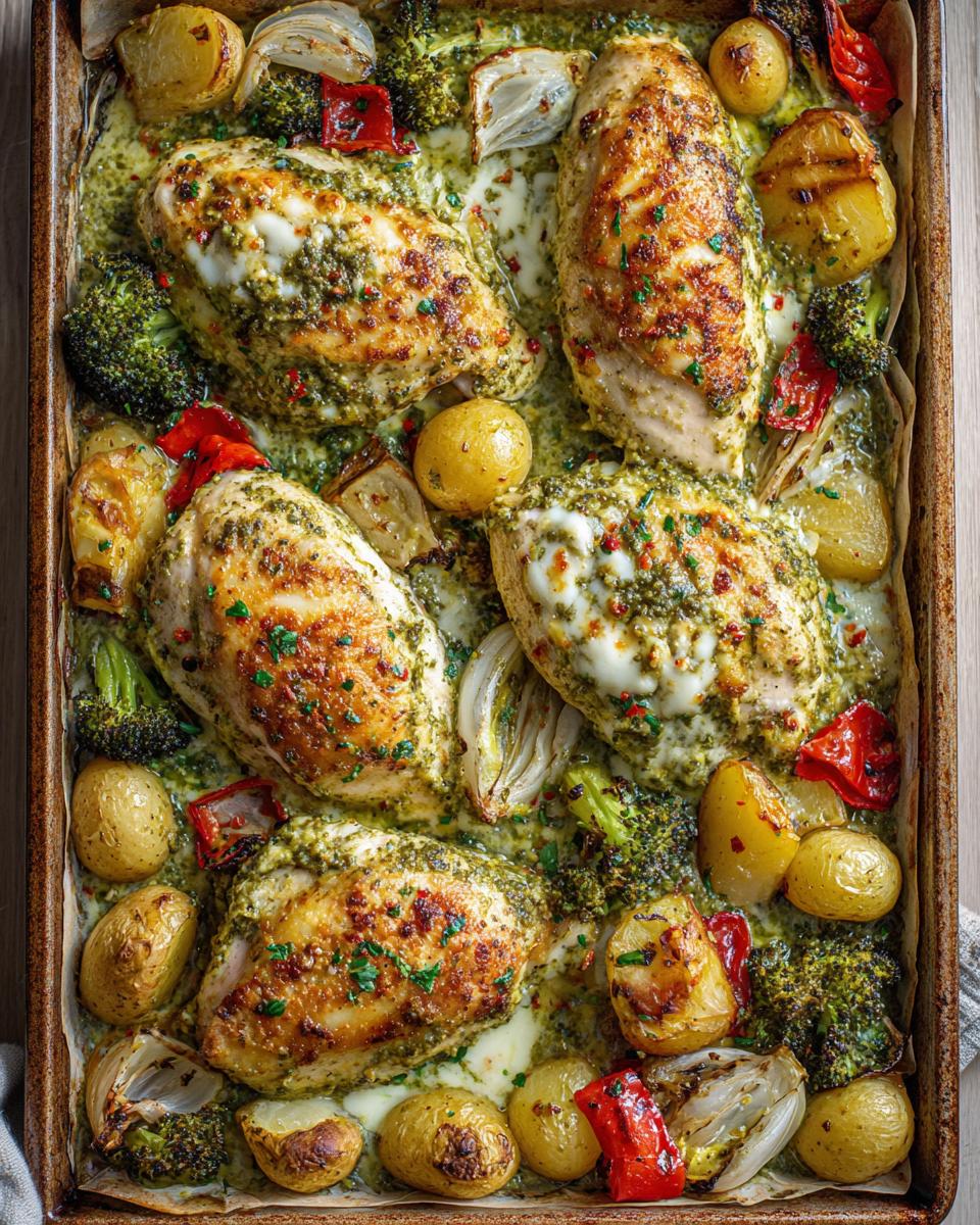 Sheet Pan Creamy Pesto Chicken Bake - detail 1