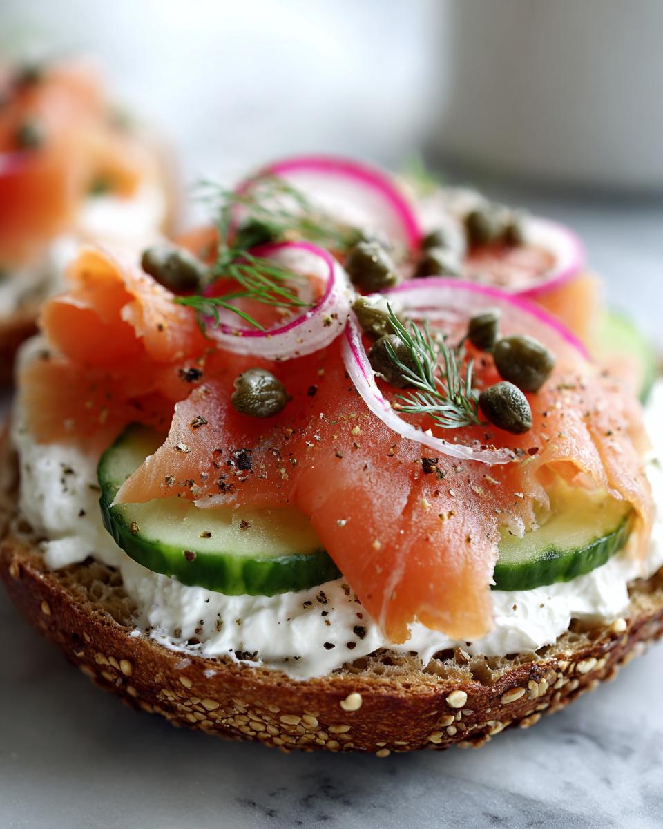Smoked Salmon Dill Breakfast Bagel - detail 1