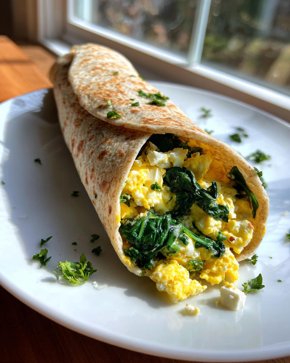 Spinach Feta Breakfast Wrap - detail 2
