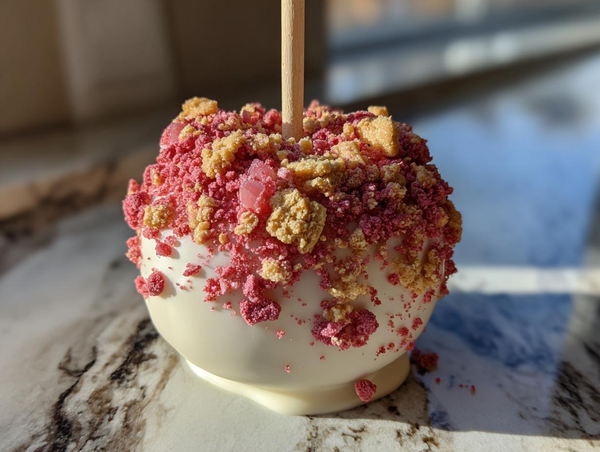 Amazing 3-Step Strawberry Crunch Candy Apples