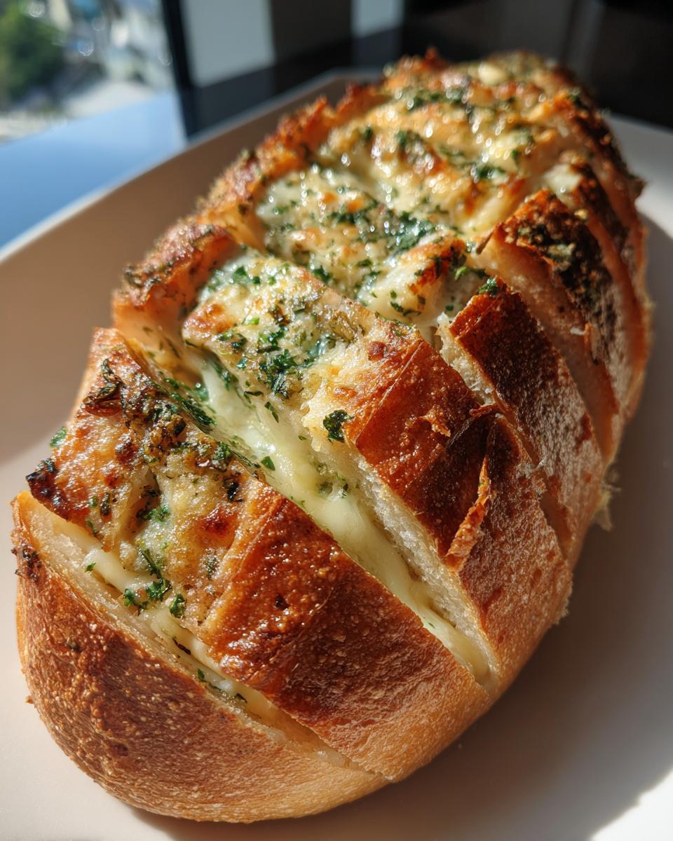 Stuffed Garlic Bread with Three Cheeses - detail 1