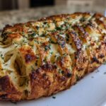 Stuffed Garlic Bread with Three Cheeses