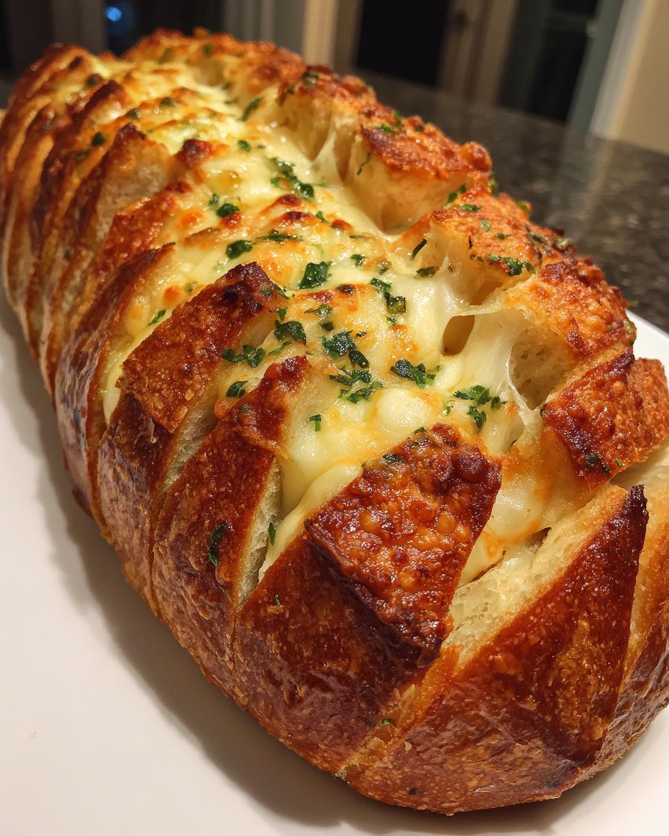Stuffed Garlic Bread with Three Cheeses - detail 2