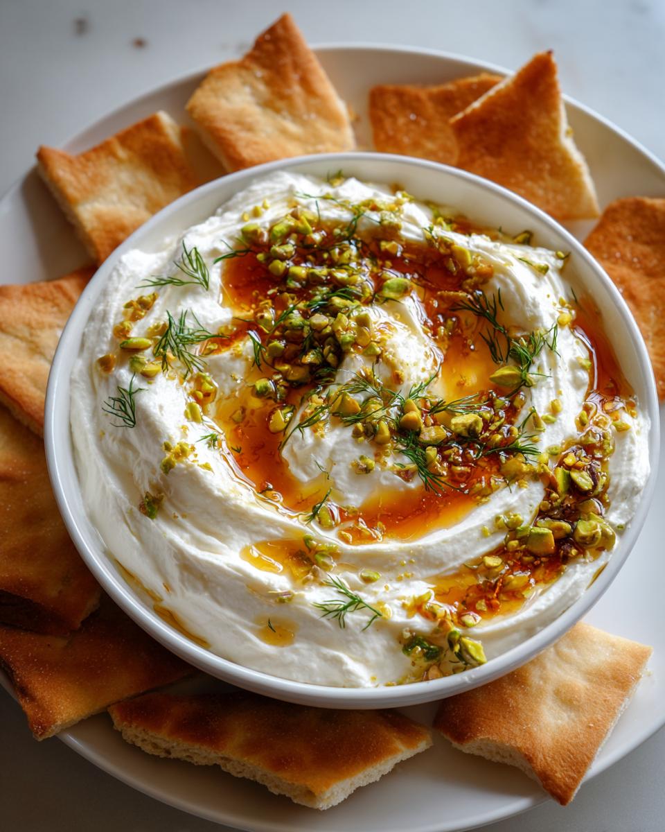 Whipped Hot Honey Feta Dip with Air Fryer Pita Chips - detail 2