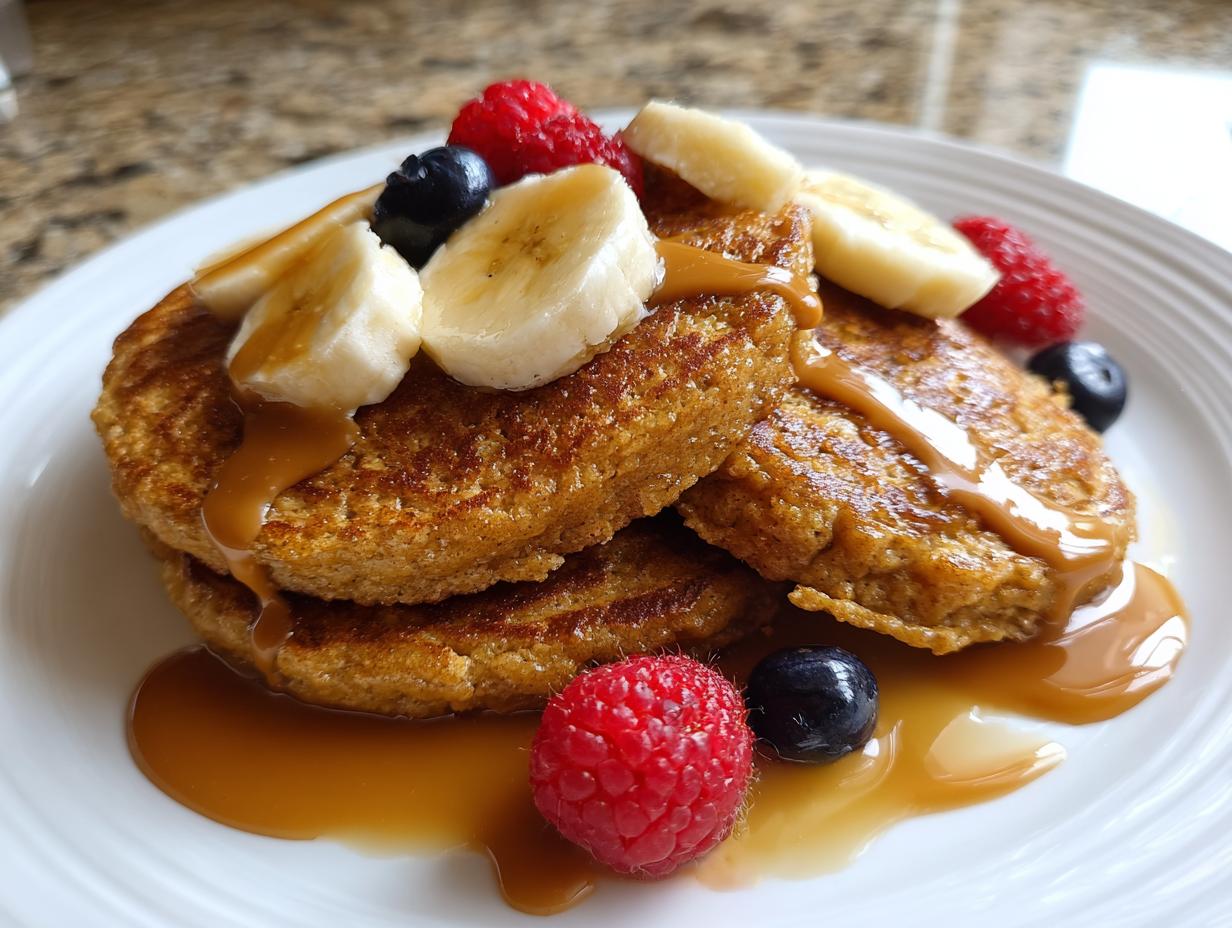 Amazing 1 banana oat pancakes no sugar