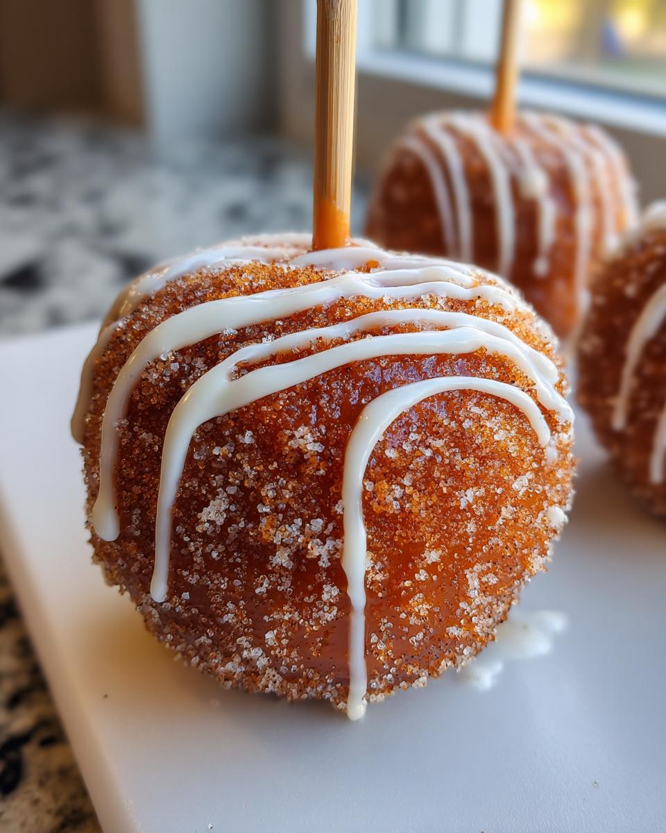 churro cinnamon sugar candy apples - detail 1