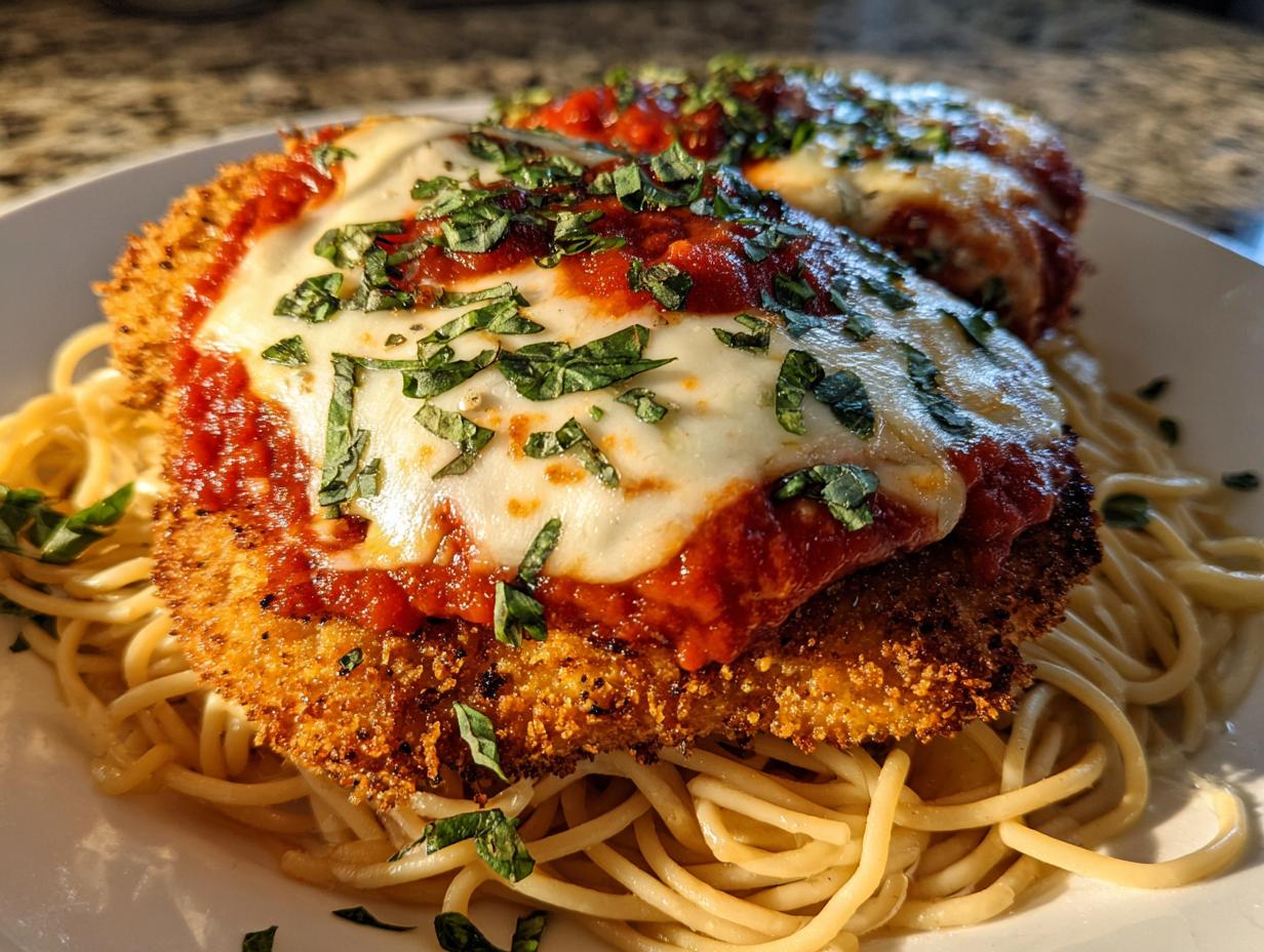 Amazing 520 calorie copycat chicken parmesan