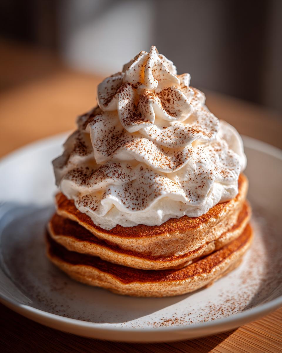 eggnog pancakes with nutmeg whipped cream - detail 2