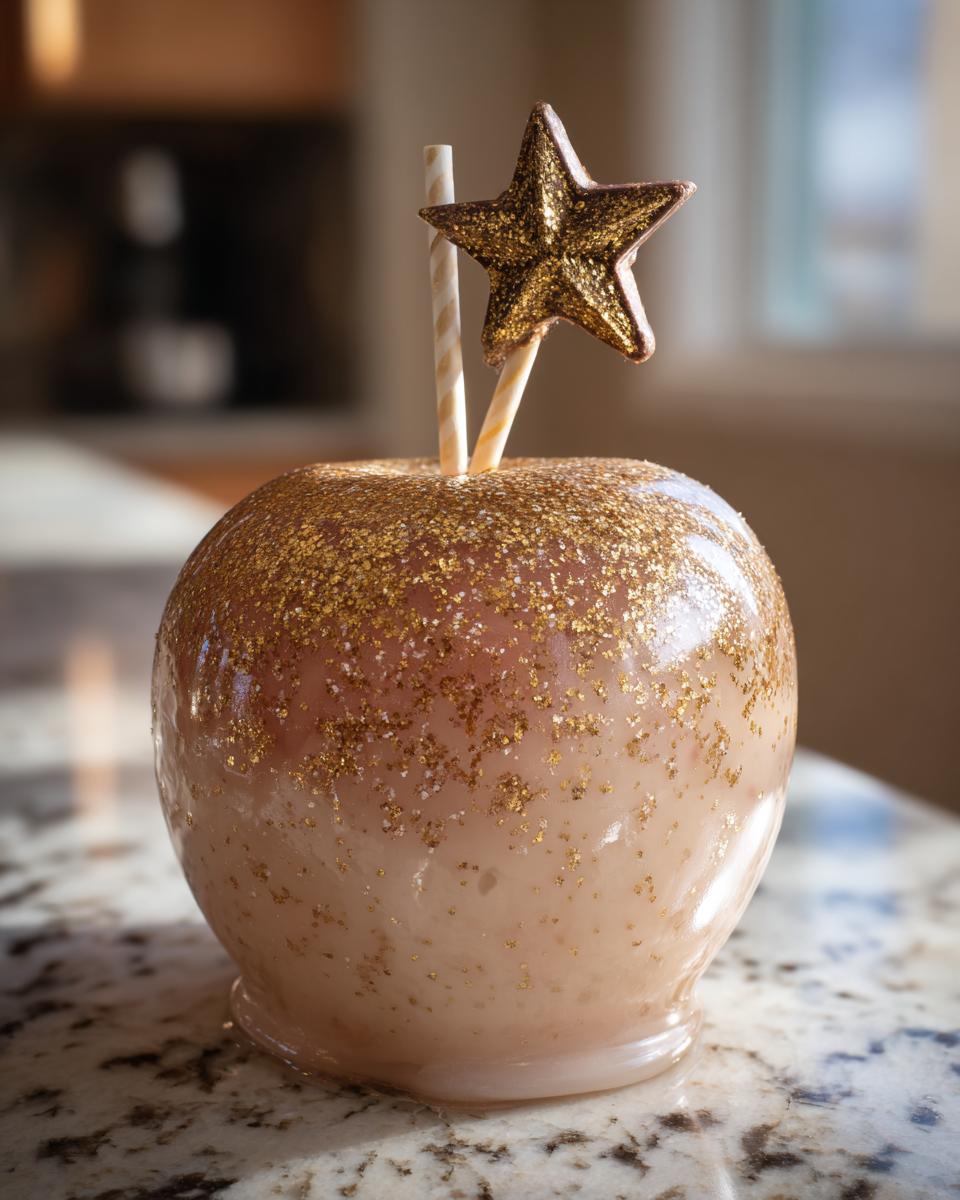 gold champagne candy apples - detail 1