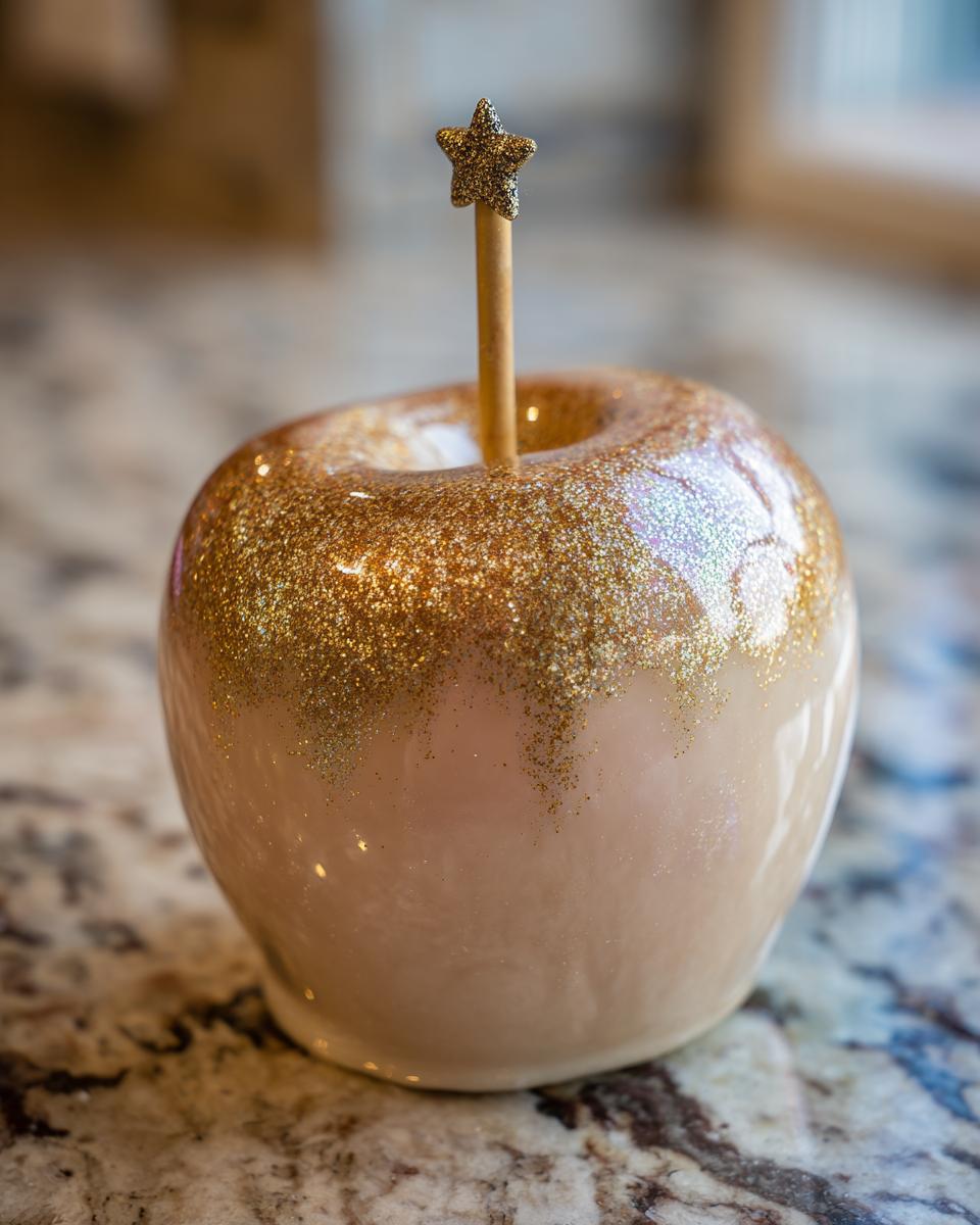 gold champagne candy apples - detail 2