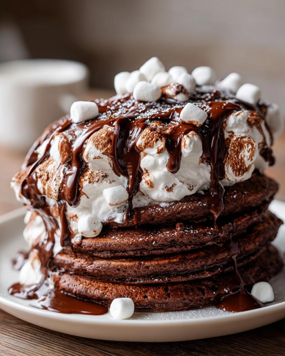 hot chocolate pancakes - detail 1