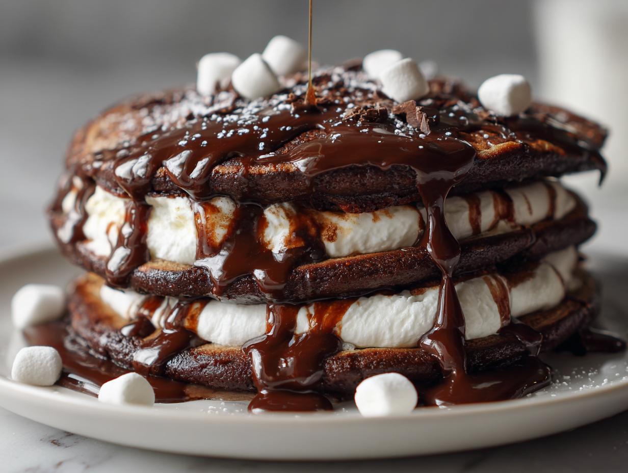 Amazing hot chocolate pancakes in 30 mins