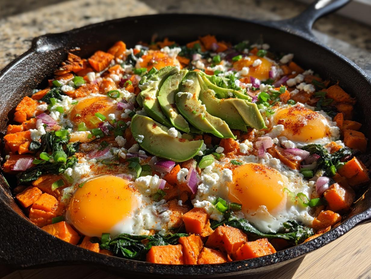 Amazing loaded sweet potato breakfast skillet in 30 min