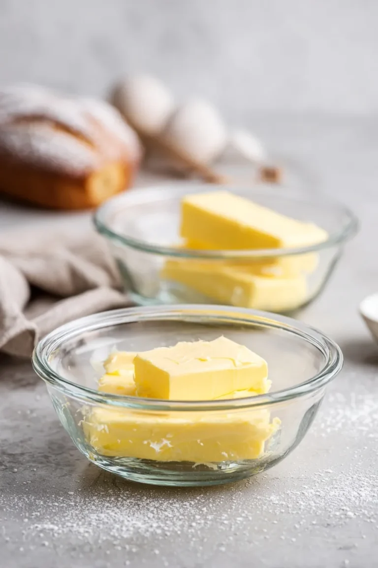Oven-safe glass bowls greased with butter for baking peasant bread