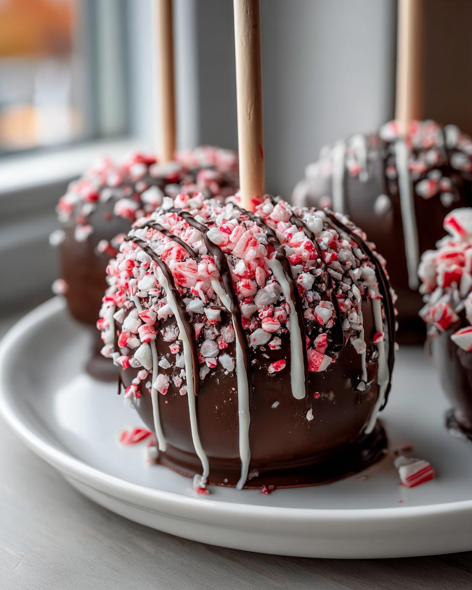 Amazing 3-Step Peppermint Bark Candy Apples 3 peppermint bark candy apples - detail 1
