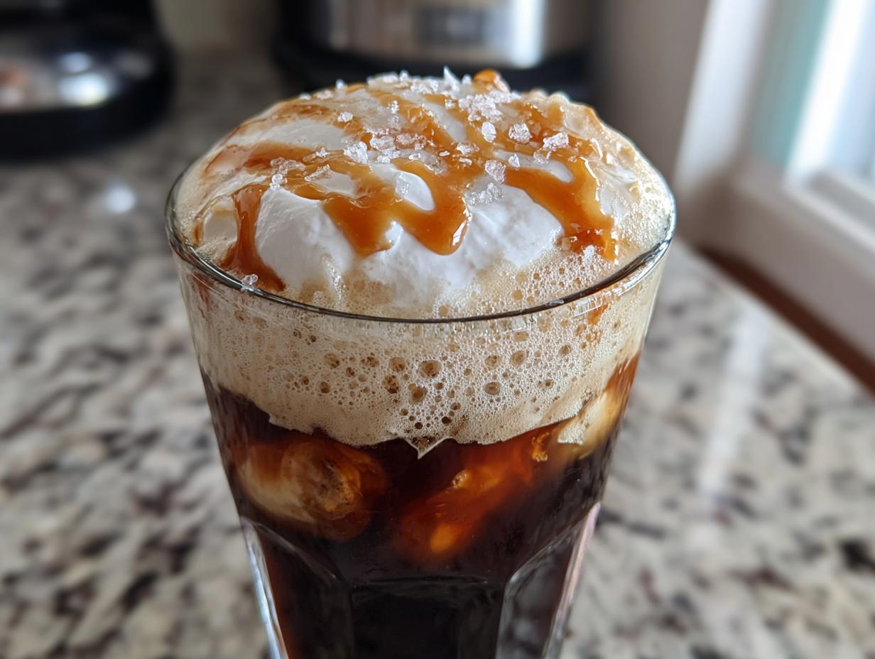 5 Minute salted caramel cold brew foam Magic