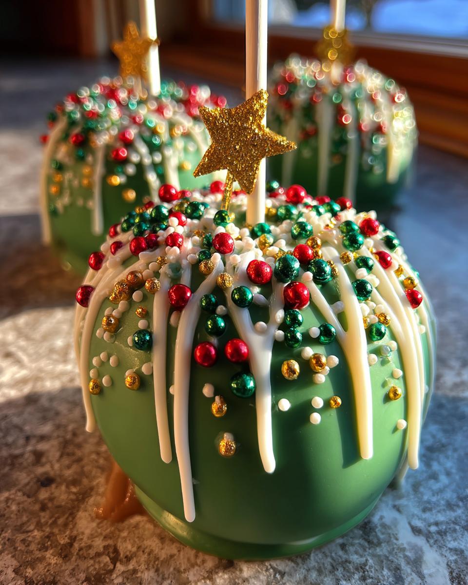 tree sprinkle candy apples - detail 1
