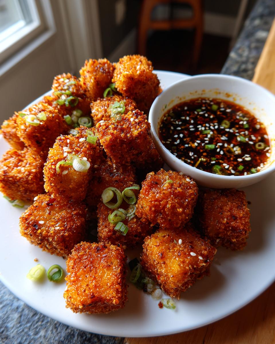 Air Fryer Crispy Tofu Bites with Dipping Sauce - detail 2
