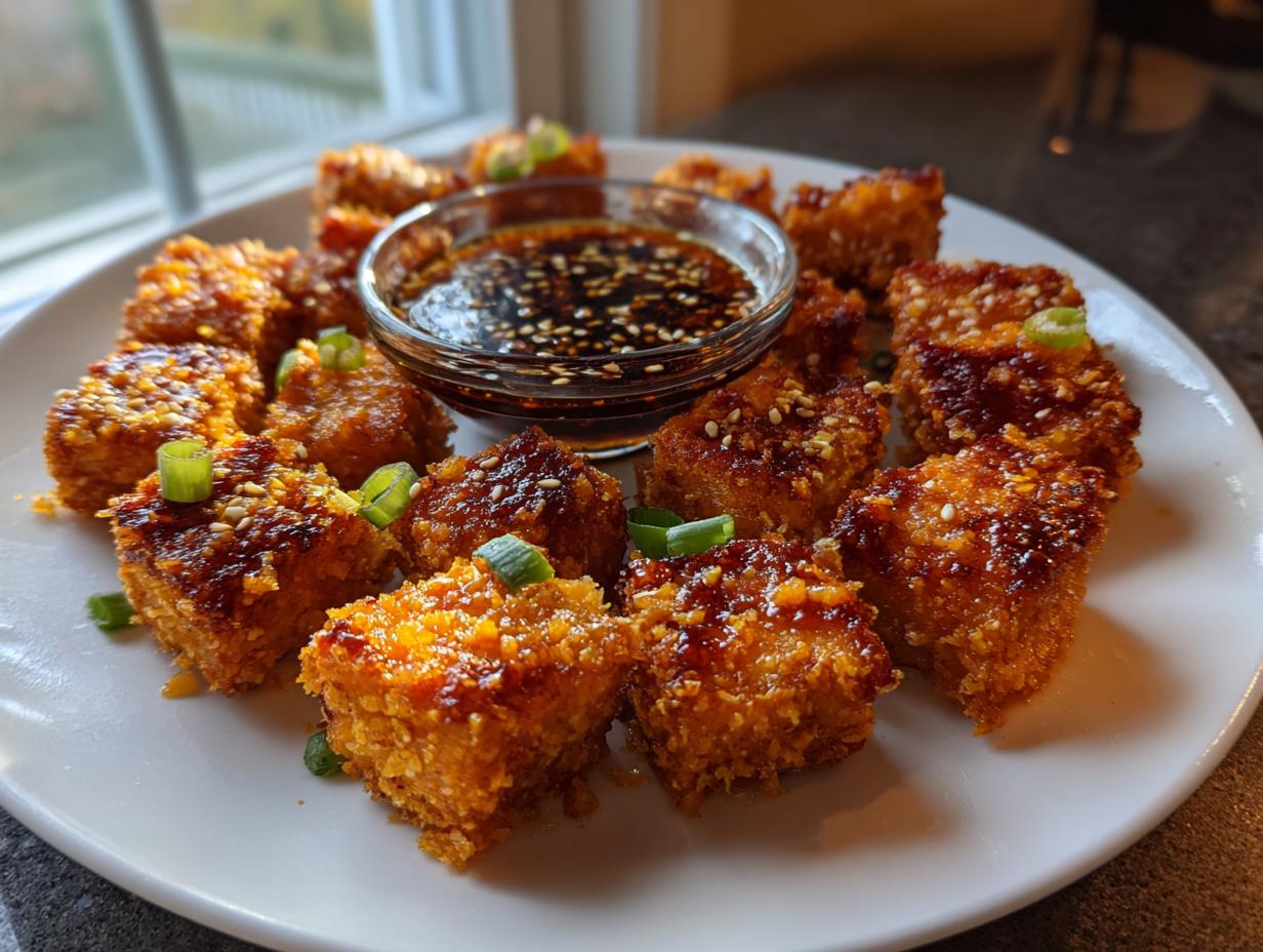 Amazing Air Fryer Crispy Tofu Bites 20 Min