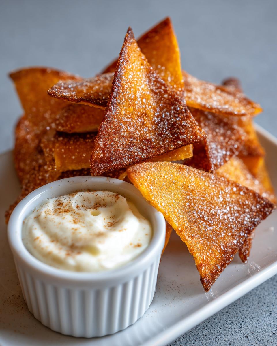 Air Fryer Tortilla Cinnamon Crisps Yogurt Dip - detail 1