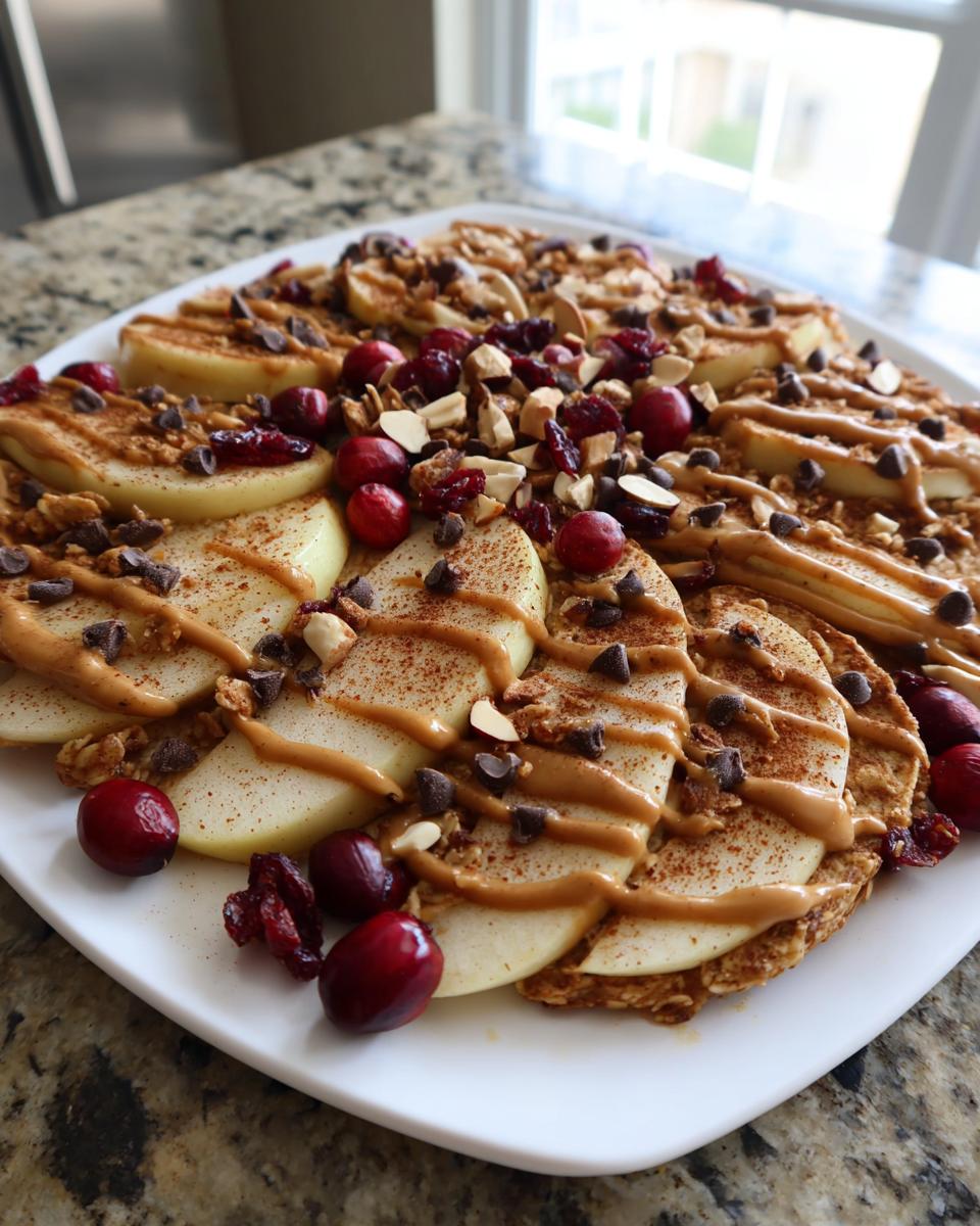 Apple Nachos with Peanut Butter Drizzle - detail 1