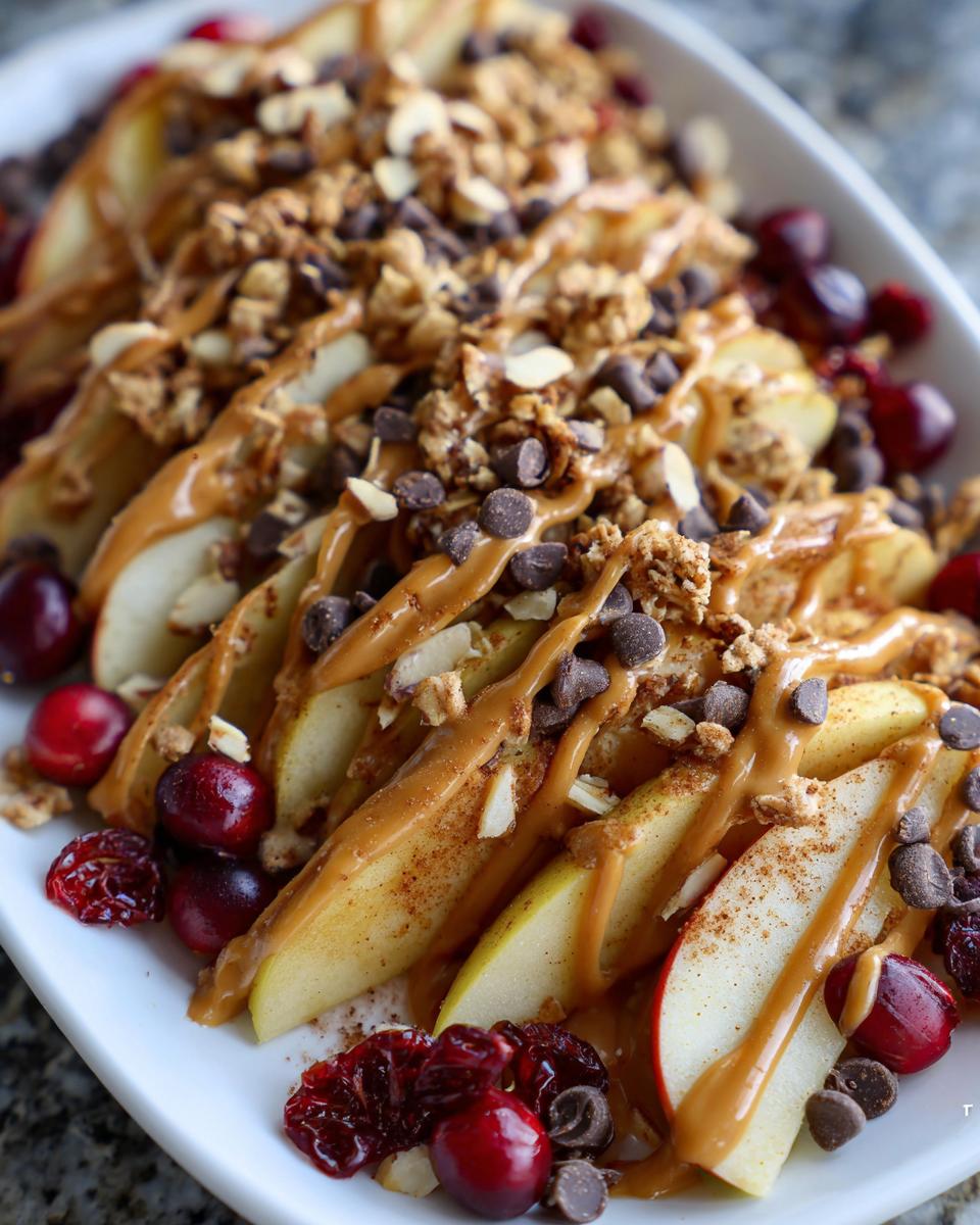 Apple Nachos with Peanut Butter Drizzle - detail 2
