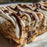 Banana Oat Protein Bars with Greek Yogurt Drizzle