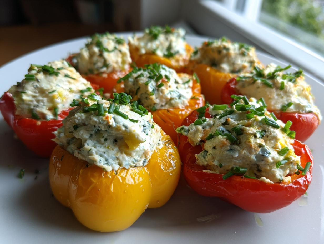 5 Min Cheese Stuffed Mini Peppers Recipe