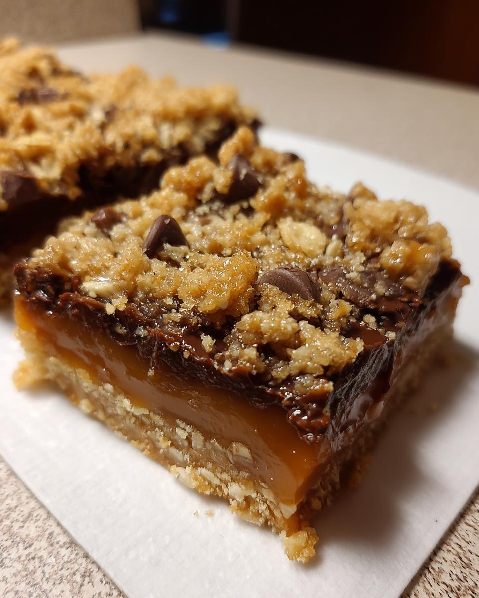 Chewy Caramel Chocolate Oat Bars - detail 1