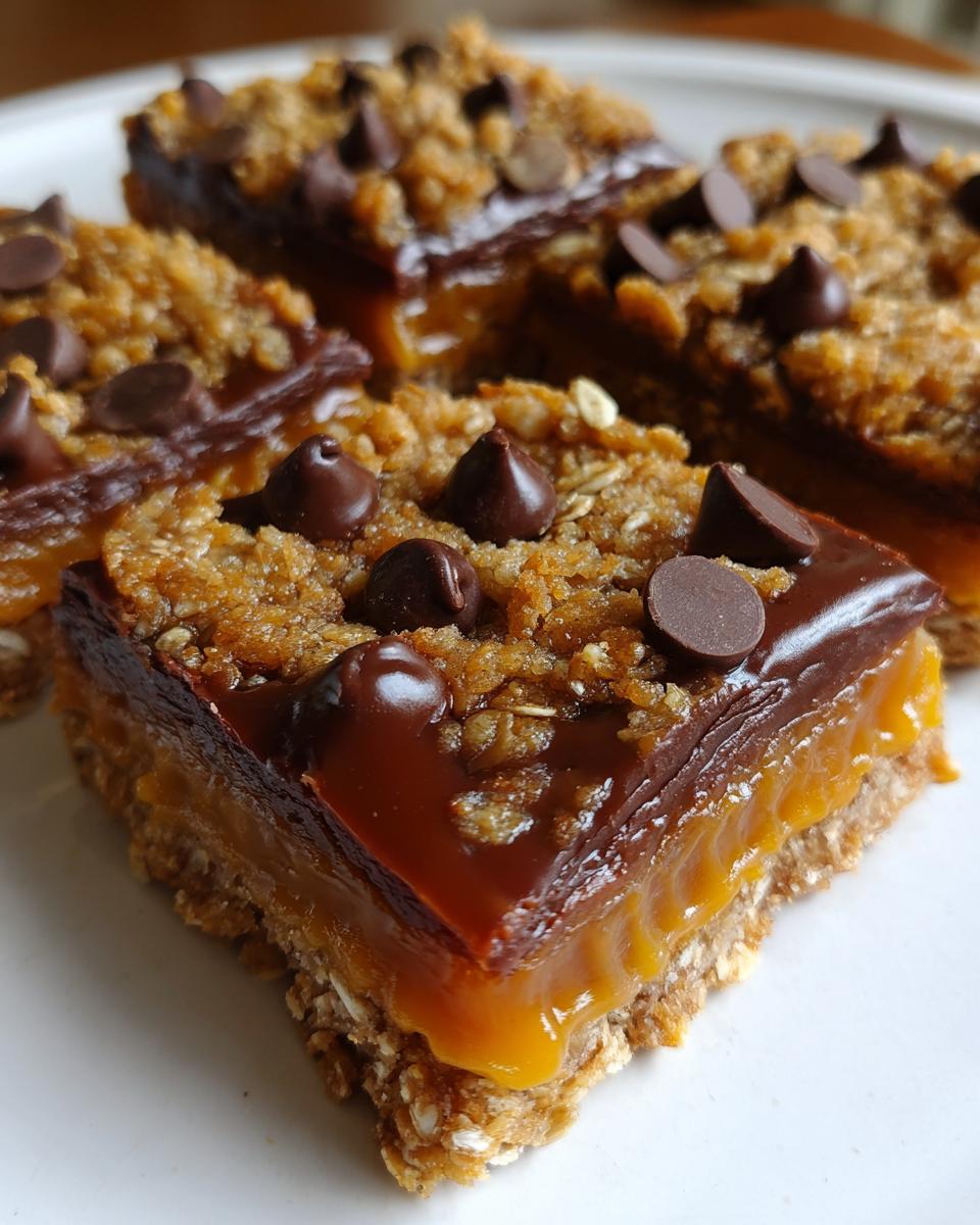 Chewy Caramel Chocolate Oat Bars - detail 2