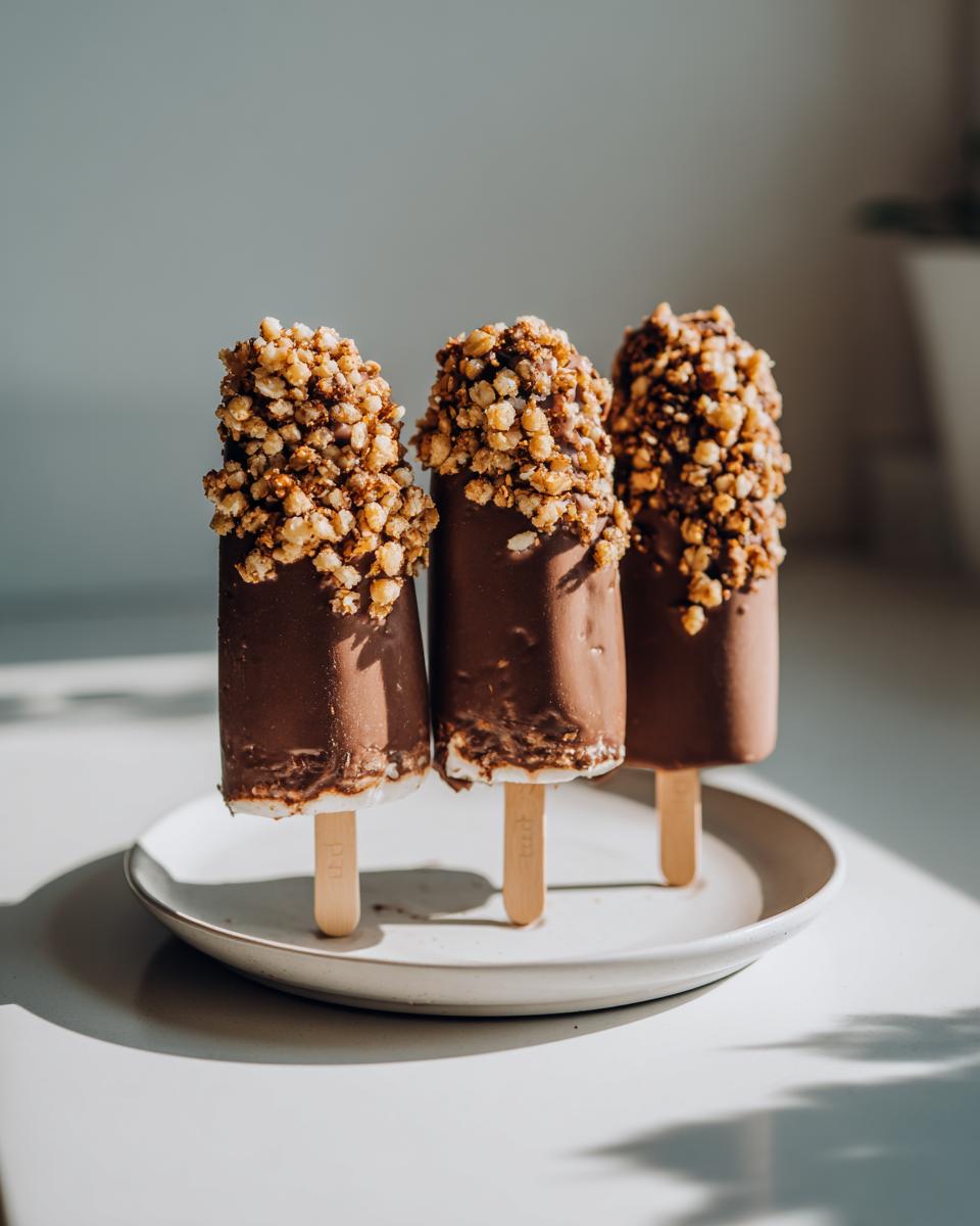 Chocolate-Dipped Frozen Banana Pops with Granola - detail 1