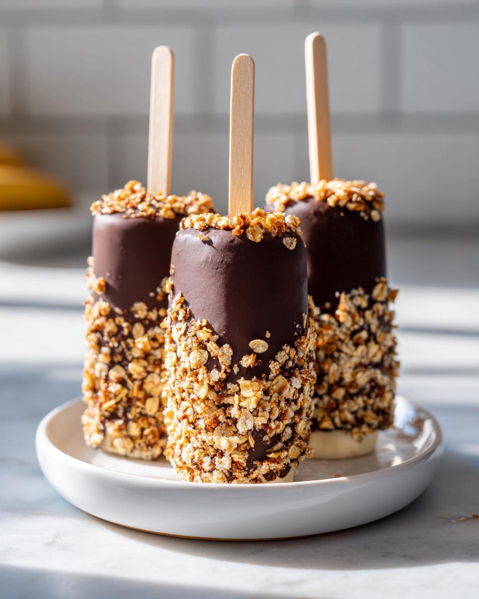 Chocolate-Dipped Frozen Banana Pops with Granola - detail 2