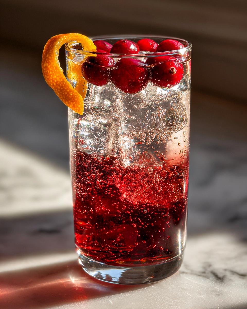 Cranberry sparkling mocktail - detail 1