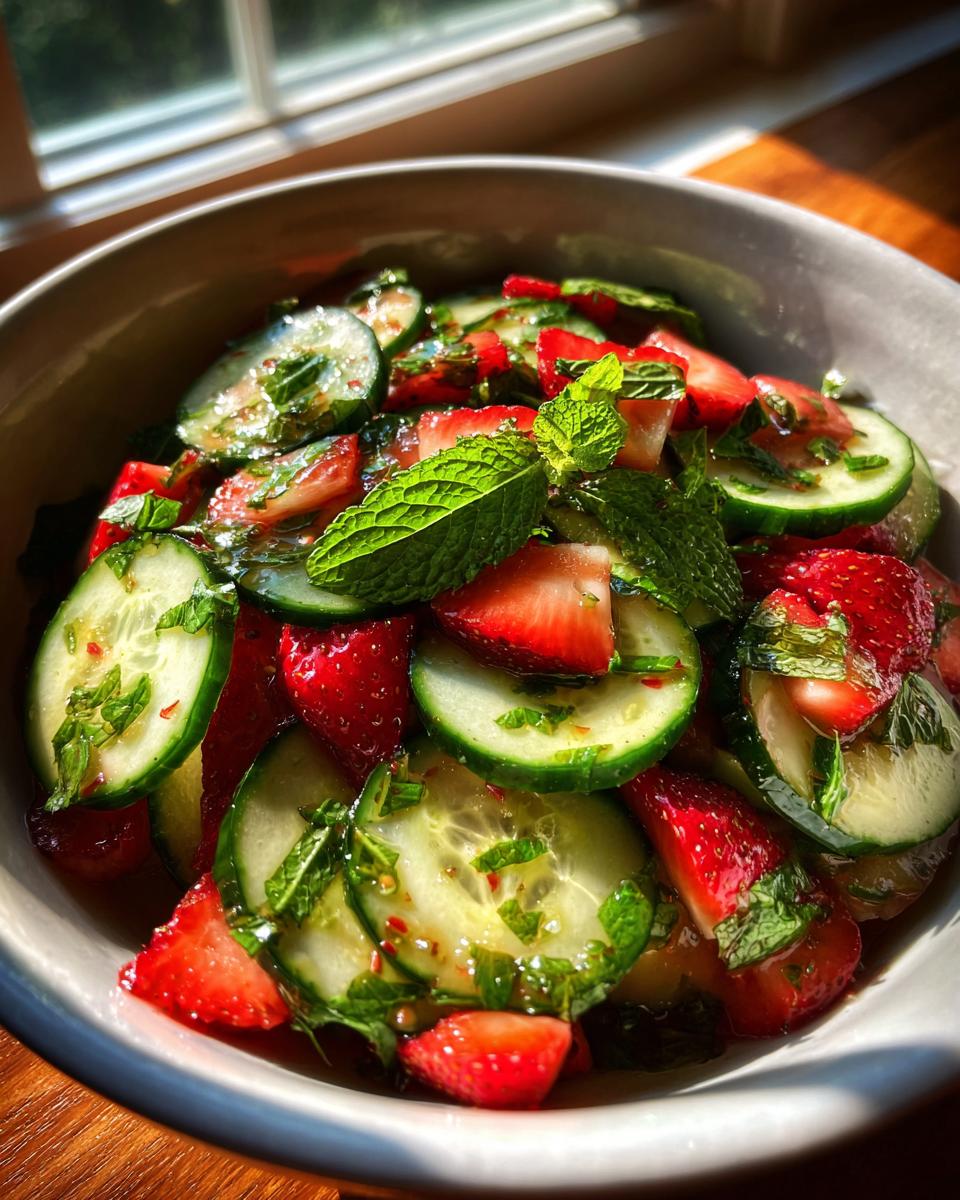 Amazing 10 Minute Cucumber Strawberry Salad 4 Cucumber Strawberry Salad - detail 1