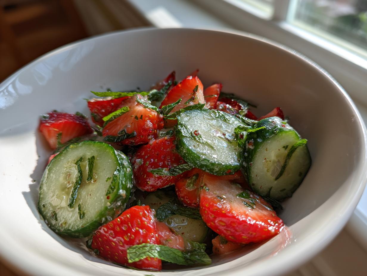 Amazing 10 Minute Cucumber Strawberry Salad