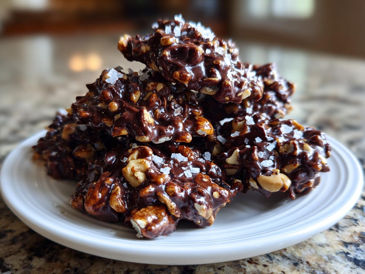 Amazing 4-Minute Dark Chocolate Sea Salt Nut Clusters